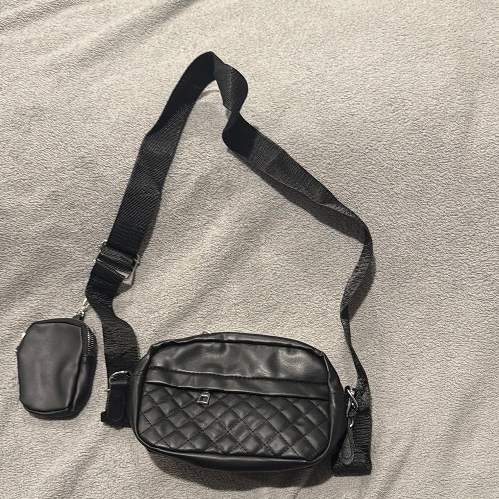Black Quilted Crossbody Bag